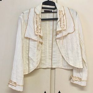 ME Made in France cream and Tan Flouncy Jacket